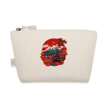 Japanische Pagode Vintage Fuji Berg China Art - Bio-Täschchen - Natur - Vorne