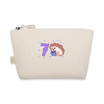 With Hedgehog - Children's Birthday 7 Years - Organic Pouch - nature - Front