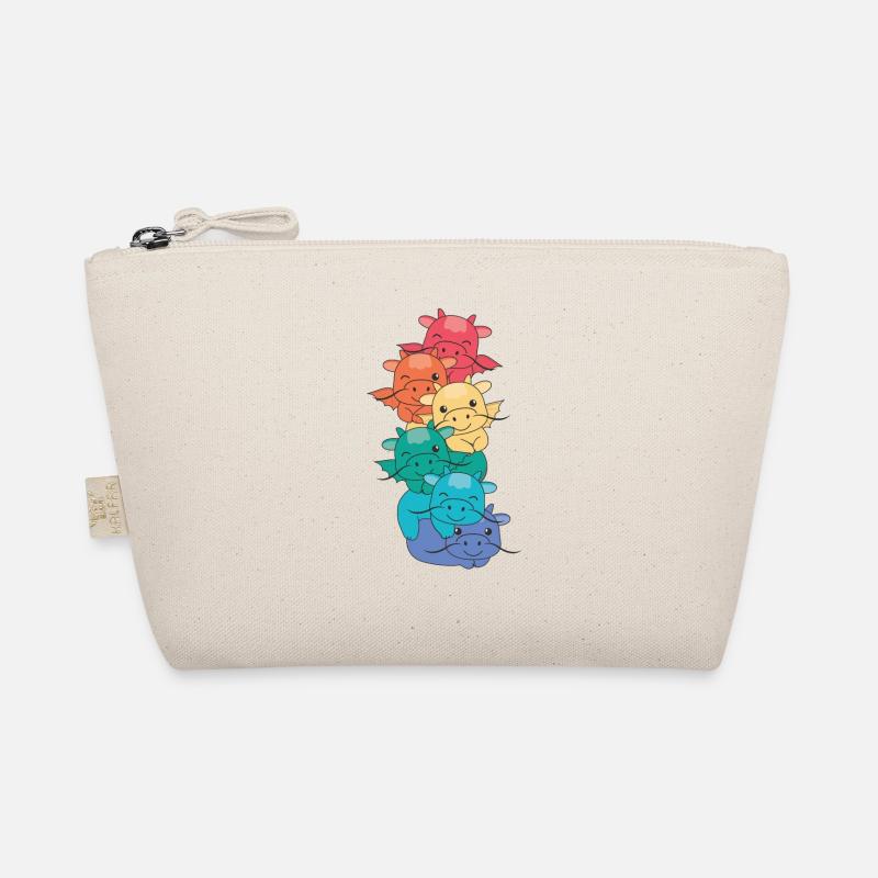 Rainbow Flag Pride LGBTQ Cute Dragon Stack Organic Pouch