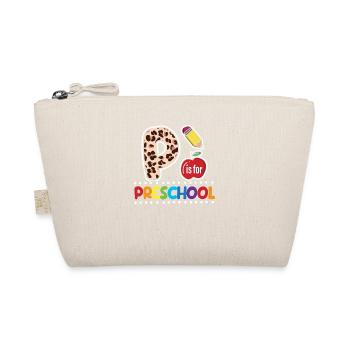 P is for preschool funny teacher student back - Organic Pouch - nature - Front