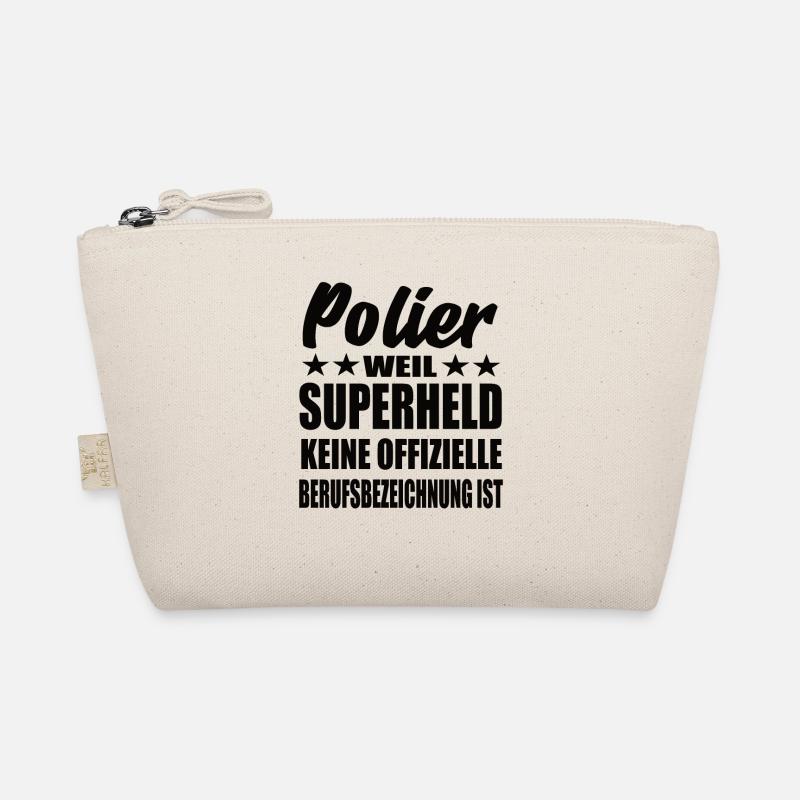 Polier Superheld Spruch - Bio-Täschchen - Natur