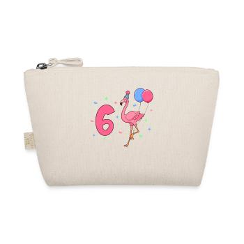 With Flamingo - Girl's Birthday 6 Years - Organic Pouch - nature - Front