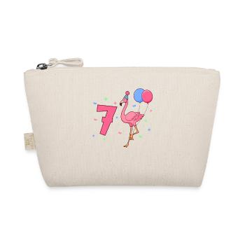With Flamingo - Girl Birthday 7 Years - Organic Pouch - nature - Front