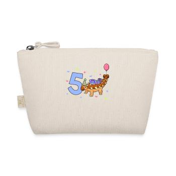 With Triceratops - Children's Birthday 5 Years - Organic Pouch - nature - Front
