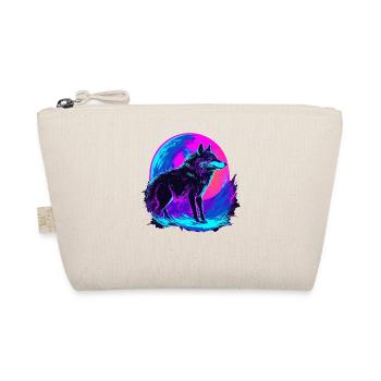Synthwave coloré Wolf Neon Moon - Trousse biologique - nature - Devant