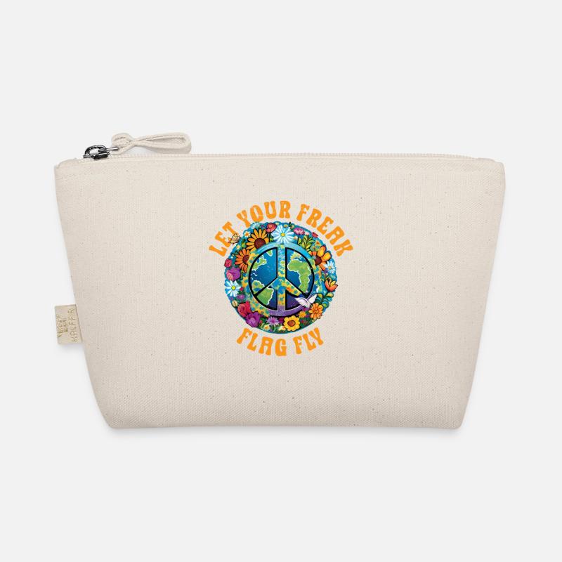Hippie Peace Zeichen Frieden Blumen Blumenkind Bio-Täschchen
