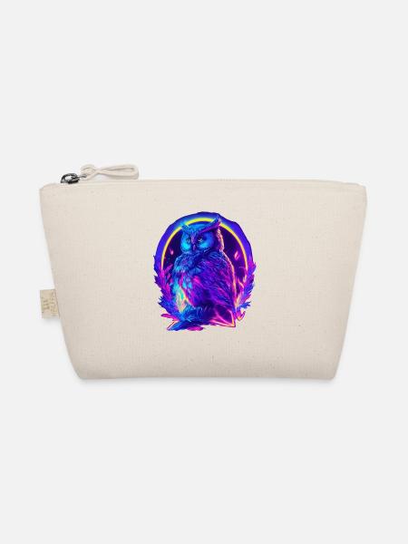 Mystiquement brillant hibou Neon Synthwave - Trousse biologique - nature - Devant