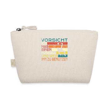 Fußballzubehör Geschenkidee Fußballfan - Bio-Täschchen - Natur - Vorne