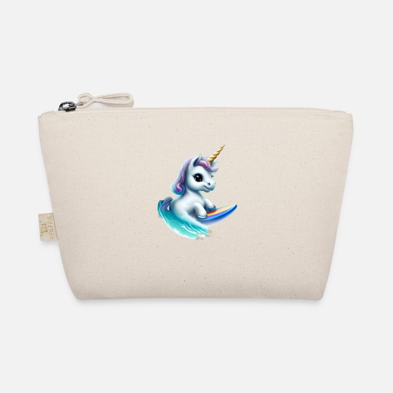 Einhorn auf Surfbrett Bio-Täschchen