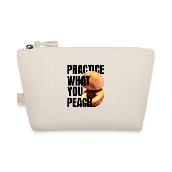 Practice what you peach - Lustiger Spruch Pfirsich - Organic Pouch - nature - Front