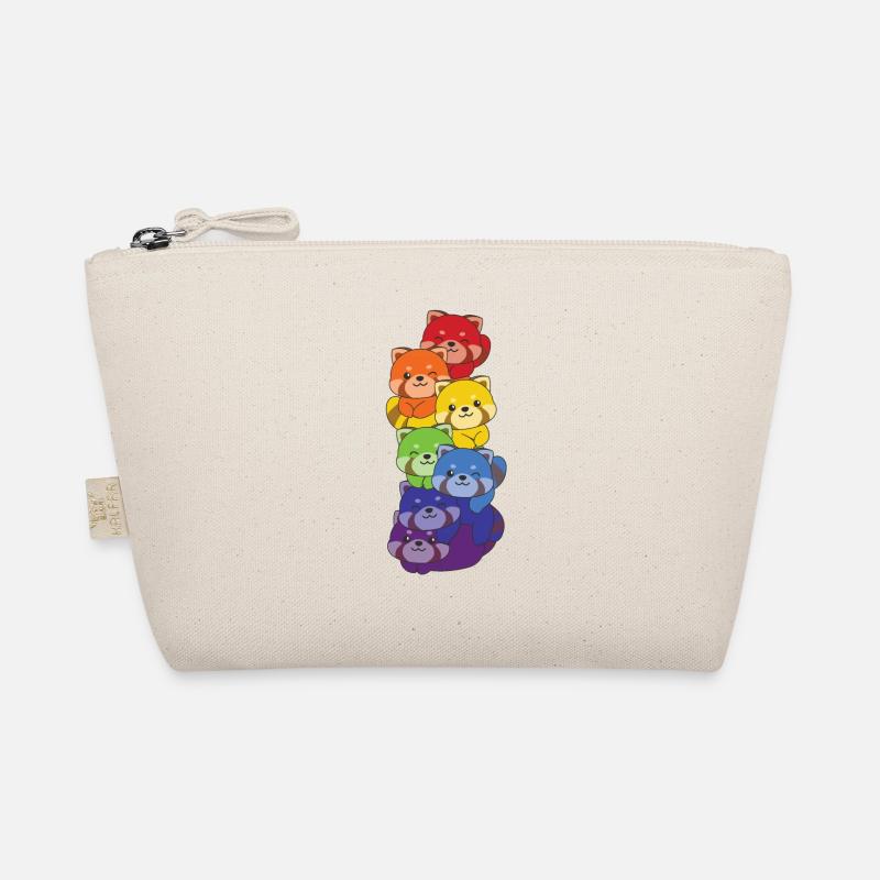 Regenbogen Roter Panda süße bunte Roter Panda für - Bio-Täschchen - Natur