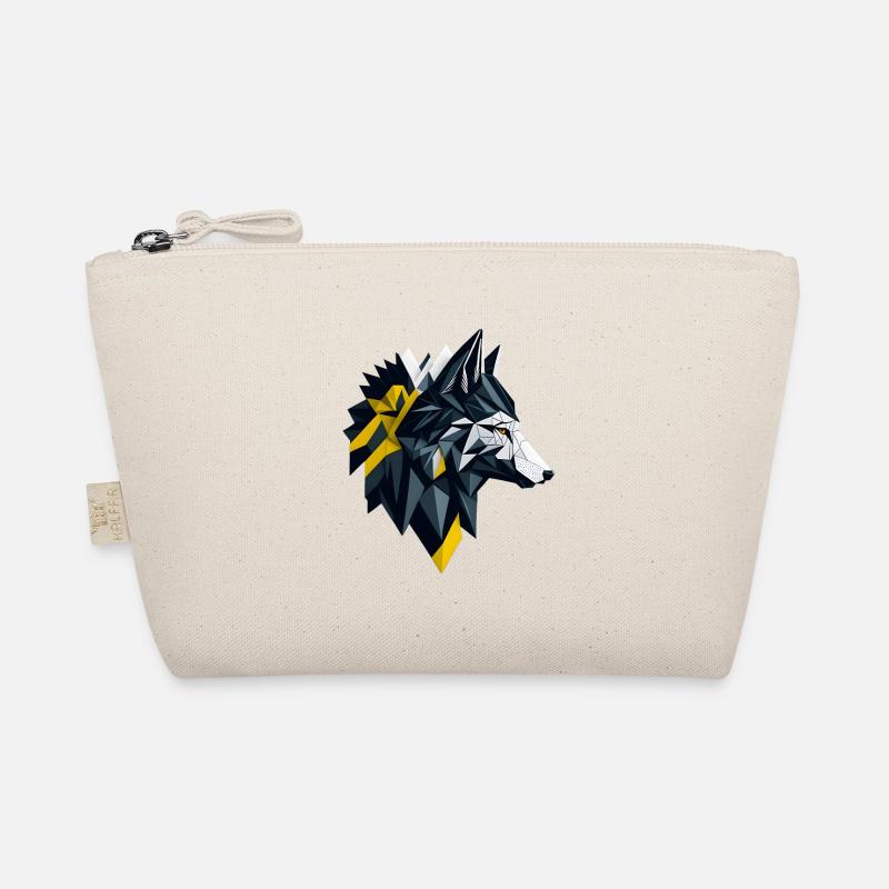 Geometric Wolf Head Organic Pouch