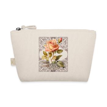 Vintage Botanical Rose Illustration Flower Saying - Organic Pouch - nature - Front