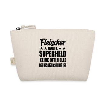 Fleischer Superheld Spruch - Bio-Täschchen - Natur - Vorne