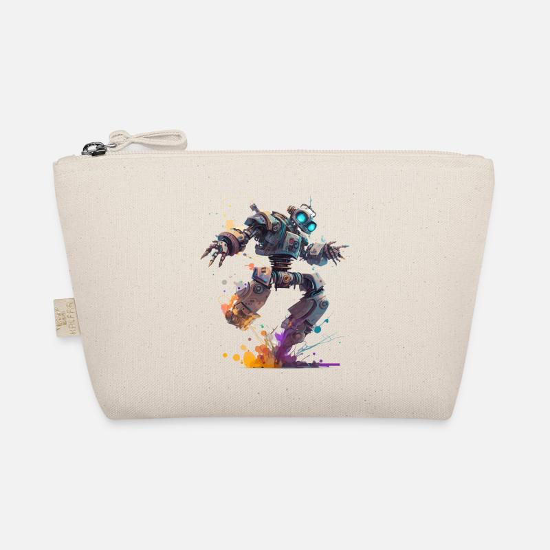 Fantasy robot in a funky art style Organic Pouch