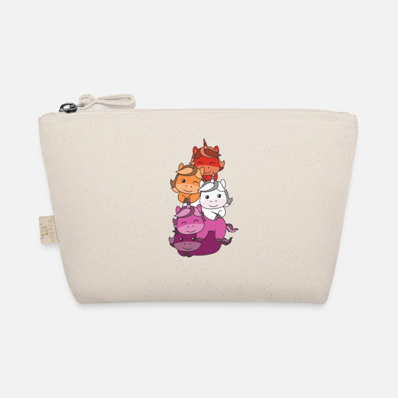 Lesbian Flag Pride LGBTQ Cute Unicorn Stack Trousse biologique
