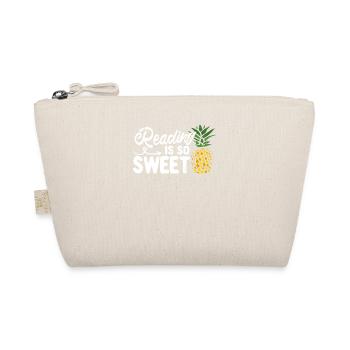 Reading is so cute book lover pineapple reader teacher - Organic Pouch - nature - Front