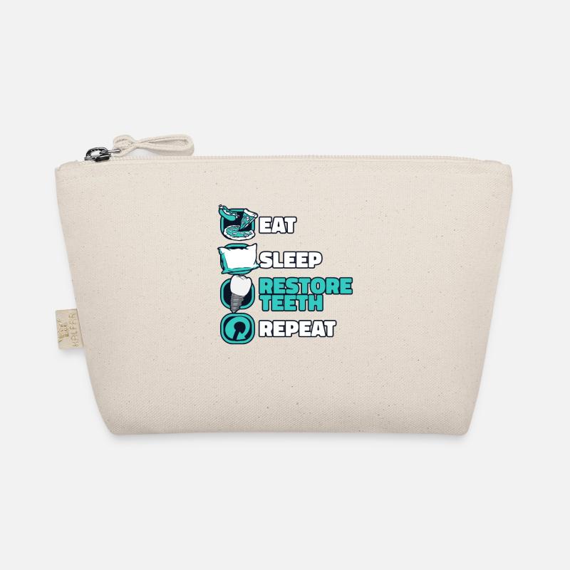 Eat Sleep Restore Teeth Repeat Dentallabor Bio-Täschchen