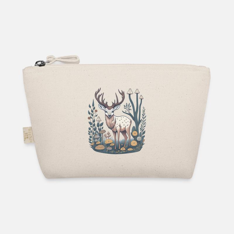Mushroom Cottagecore Deer - Organic Pouch - nature