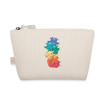 Regenbogen Flag Pride LGBTQ süßer Drache Stapel - Bio-Täschchen - Natur - Vorne