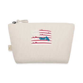 Vintage Surfboard USA Flagge Surfen Wake Surf - Bio-Täschchen - Natur - Vorne