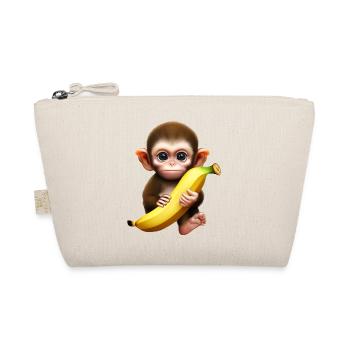 Niedlicher Affe mit Riesenbanane - Bio-Täschchen - Natur - Vorne