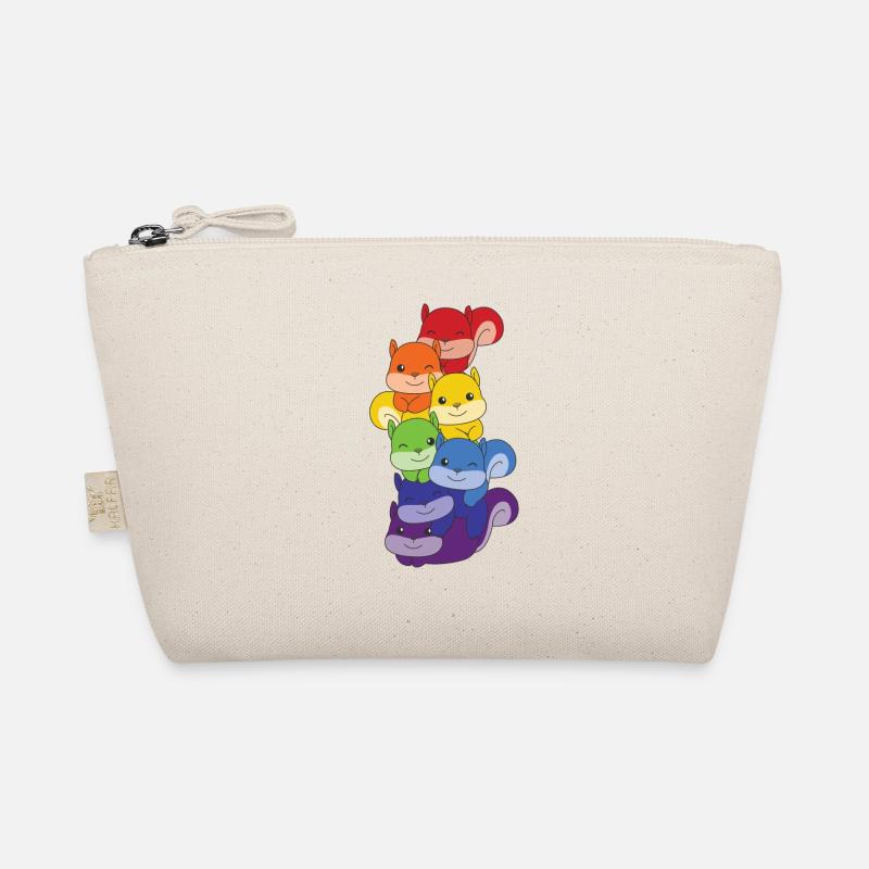 Rainbow Squirrel Cute Colorful Squirrel Organic Pouch