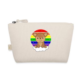 Reh bunter Regenbogen für Kinder süßes Reh - Bio-Täschchen - Natur - Vorne