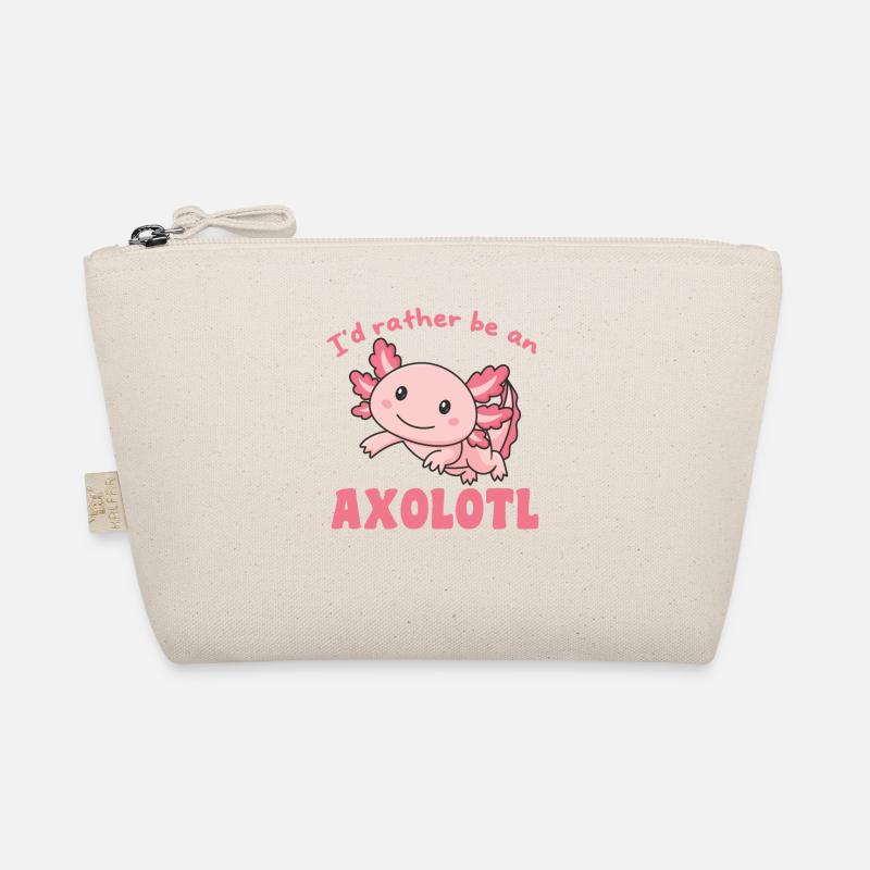 Ich wäre lieber ein Axolotl - süßes Axolotl - Bio-Täschchen - Natur