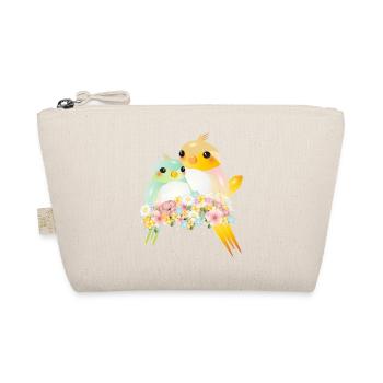 two roundish canaries in a splendour of flowers - Organic Pouch - nature - Front