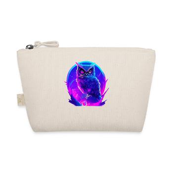 Owl Vaporwave Owls Bird Neon Artwork - Organic Pouch - nature - Front