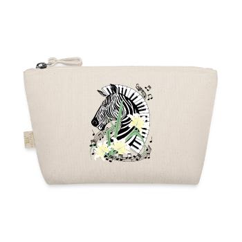 Klavier Zebra Piano Lilien Musik Keyboard Flügel - Bio-Täschchen - Natur - Vorne