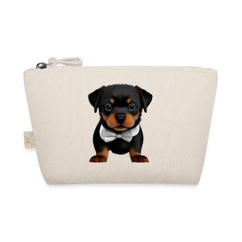 Rottweiler mit Fliege Hund Anzug Hundewelpe Hunde - Bio-Täschchen - Natur - Vorne