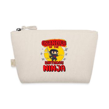 Ninja Birthday Party Grandpa Of The Birthday Ninja - Organic Pouch - nature - Front