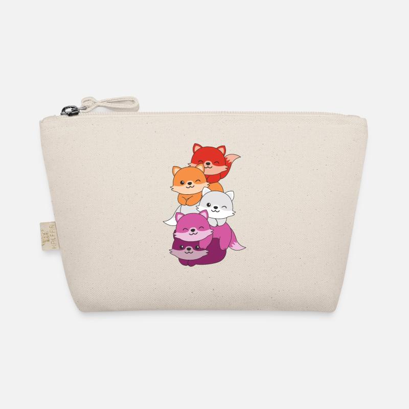 Lesbian Flag Pride LGBTQ Mignon Fox Stack Trousse biologique