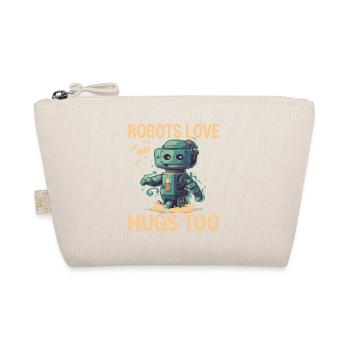 Robots Love Hugs Too - Bio-Täschchen - Natur - Vorne