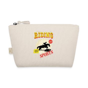 Riding Horse Rider Jumping Sport Vintage Retro - Organic Pouch - nature - Front