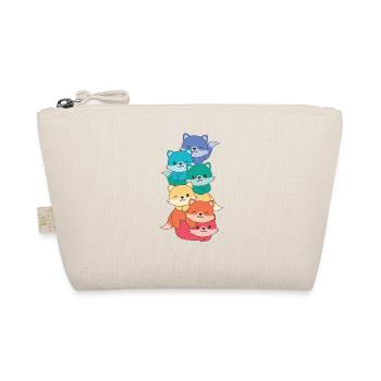Rainbow Flag Pride LGBTQ Cute Fox Stack - Organic Pouch - nature - Front