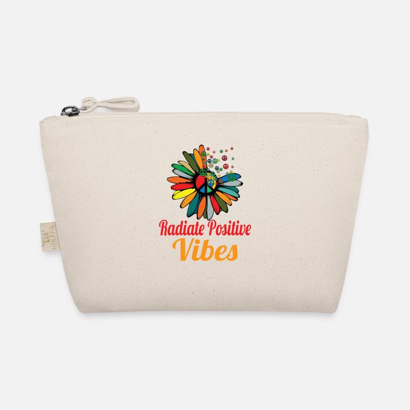 Hippie Peace Zeichen Frieden Blumen Blumenkind Bio-Täschchen