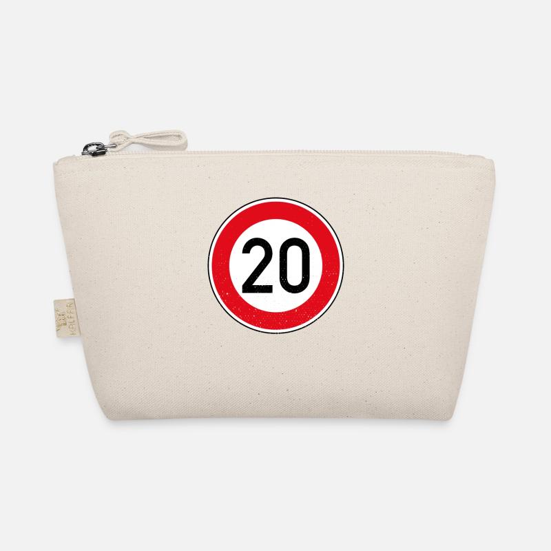 20. Geburtstag Schild Tempolimit Geschenk Tempo 20 - Bio-Täschchen - Natur