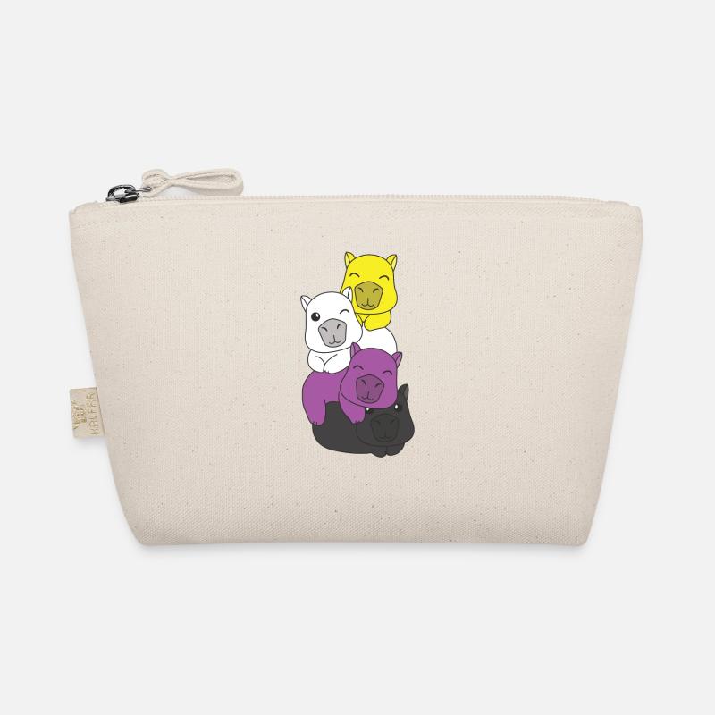 Nonbinary Flag Pride LGBTQ Cute Capybara Stack Organic Pouch