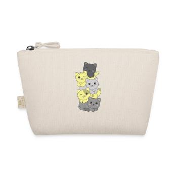 Perigender Flag Pride LGBTQ Cute Cat Stack - Organic Pouch - nature - Front