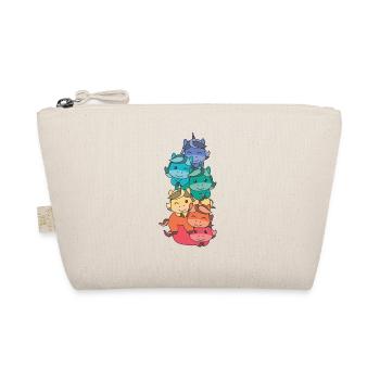 Regenbogen Flag Pride LGBTQ süßer Einhorn Stapel - Bio-Täschchen - Natur - Vorne