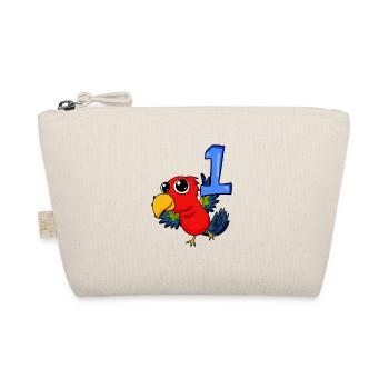 1 year old - Enrollment - Parrot motif - Organic Pouch - nature - Front