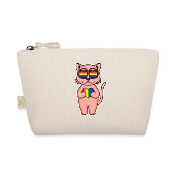 Rainbow Colorful Cat - Cool Cat - Organic Pouch - nature - Front