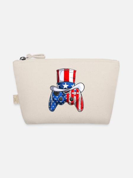 Jeu vidéo 4 juillet contrôleur drapeau américain - Trousse biologique - nature - Devant