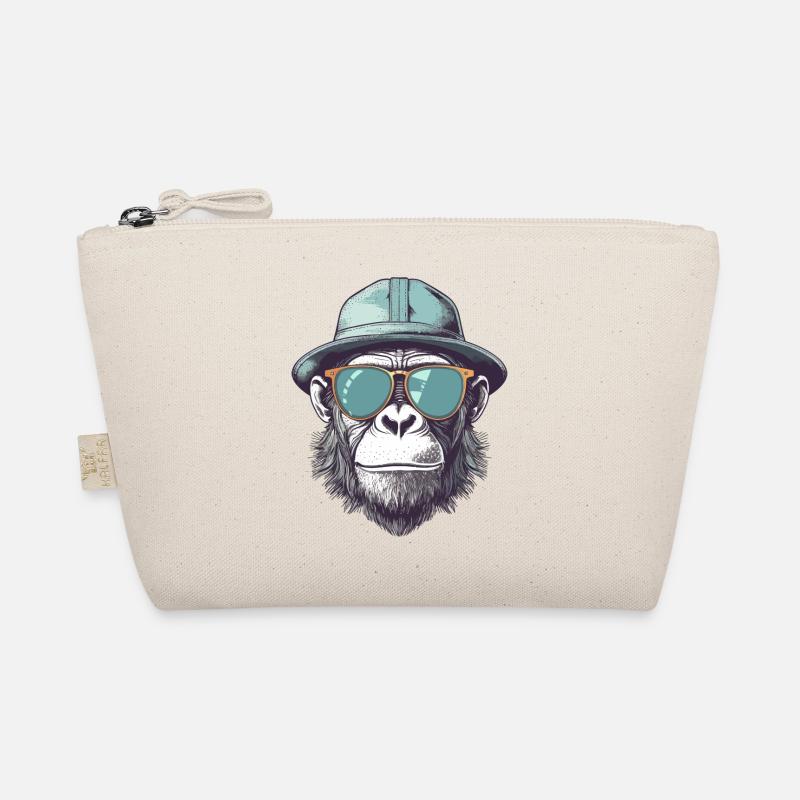 Cooler Affe mit Sonnenbrille und Hut Bio-Täschchen