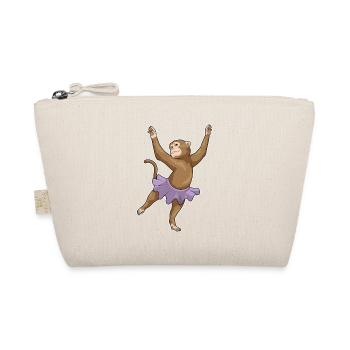 Monkey Ballerina Ballet Dance - Organic Pouch - nature - Front