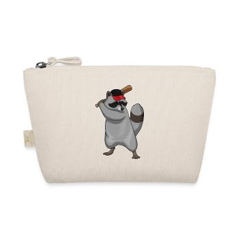 Waschbär Baseball Baseballschläger - Bio-Täschchen - Natur - Vorne