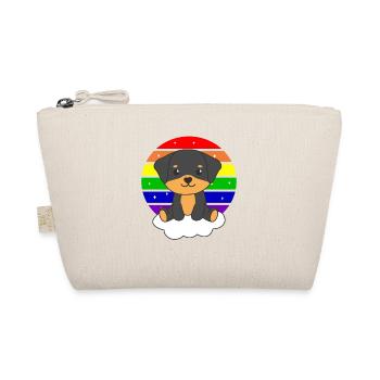 Rottweiler colorful rainbow for kids cute dog - Organic Pouch - nature - Front